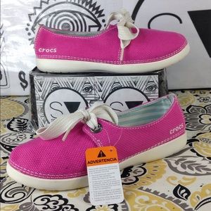 NEW CROCS Melbourne II Lace up woven canvas shoes